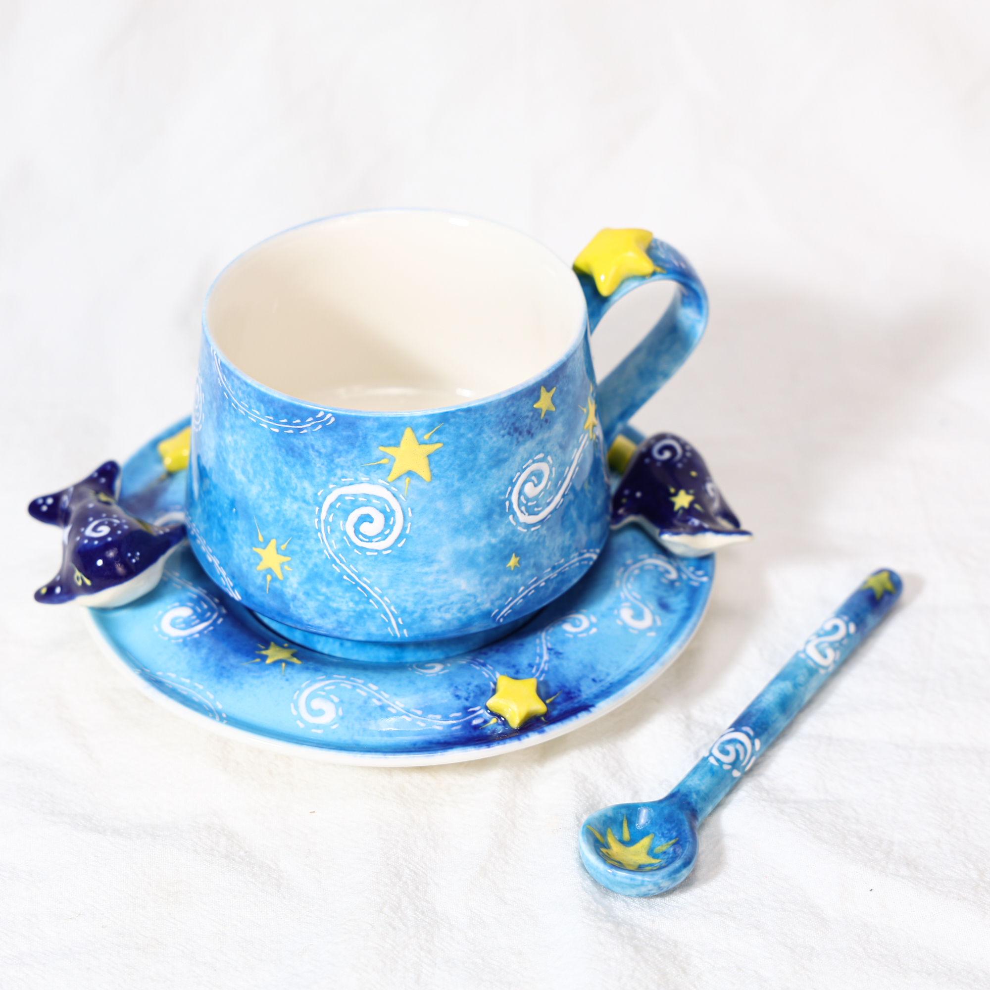 Hand-Painted Ocean Whale Ceramic Mug - Image 3