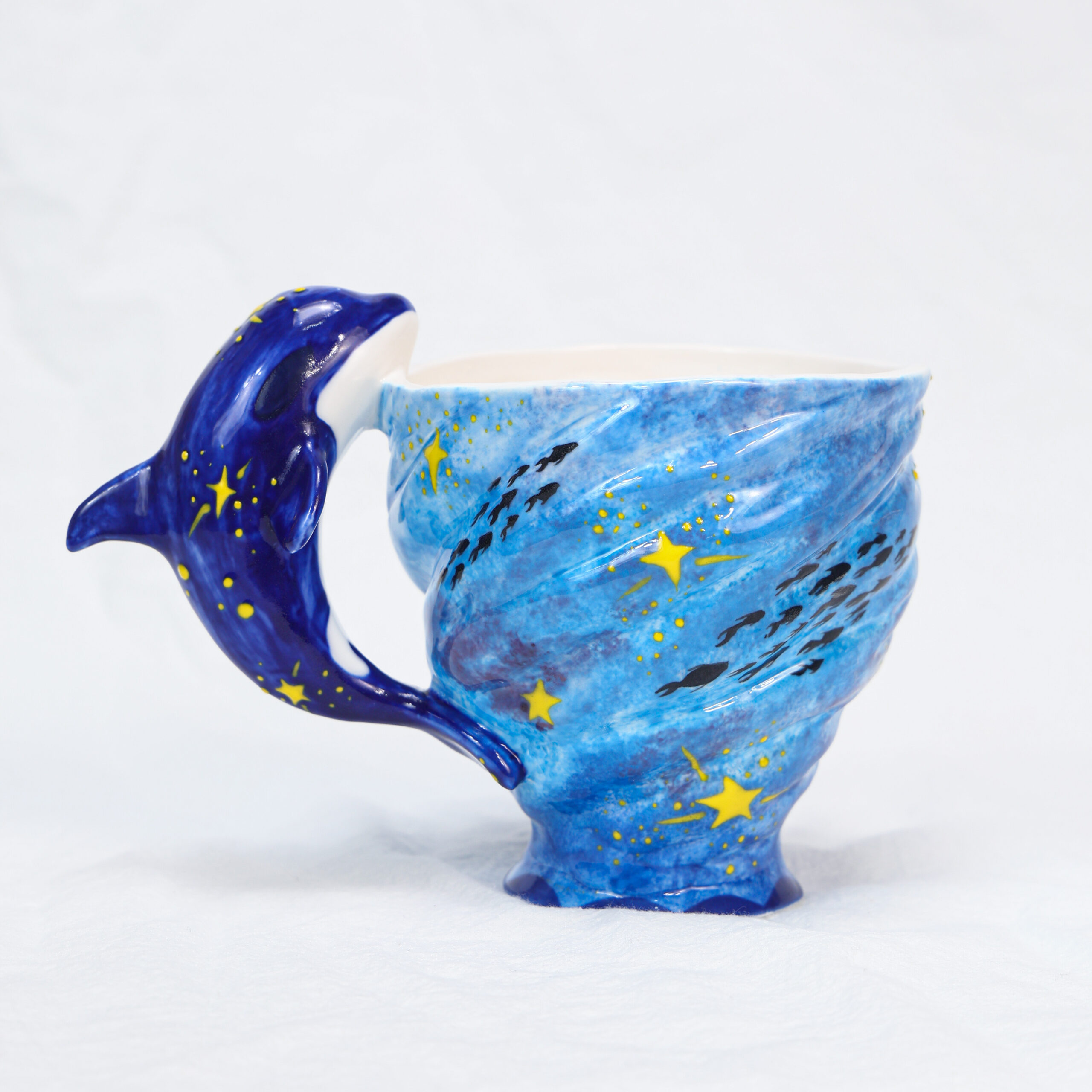 Hand-Painted Dolphin Ceramic Mug