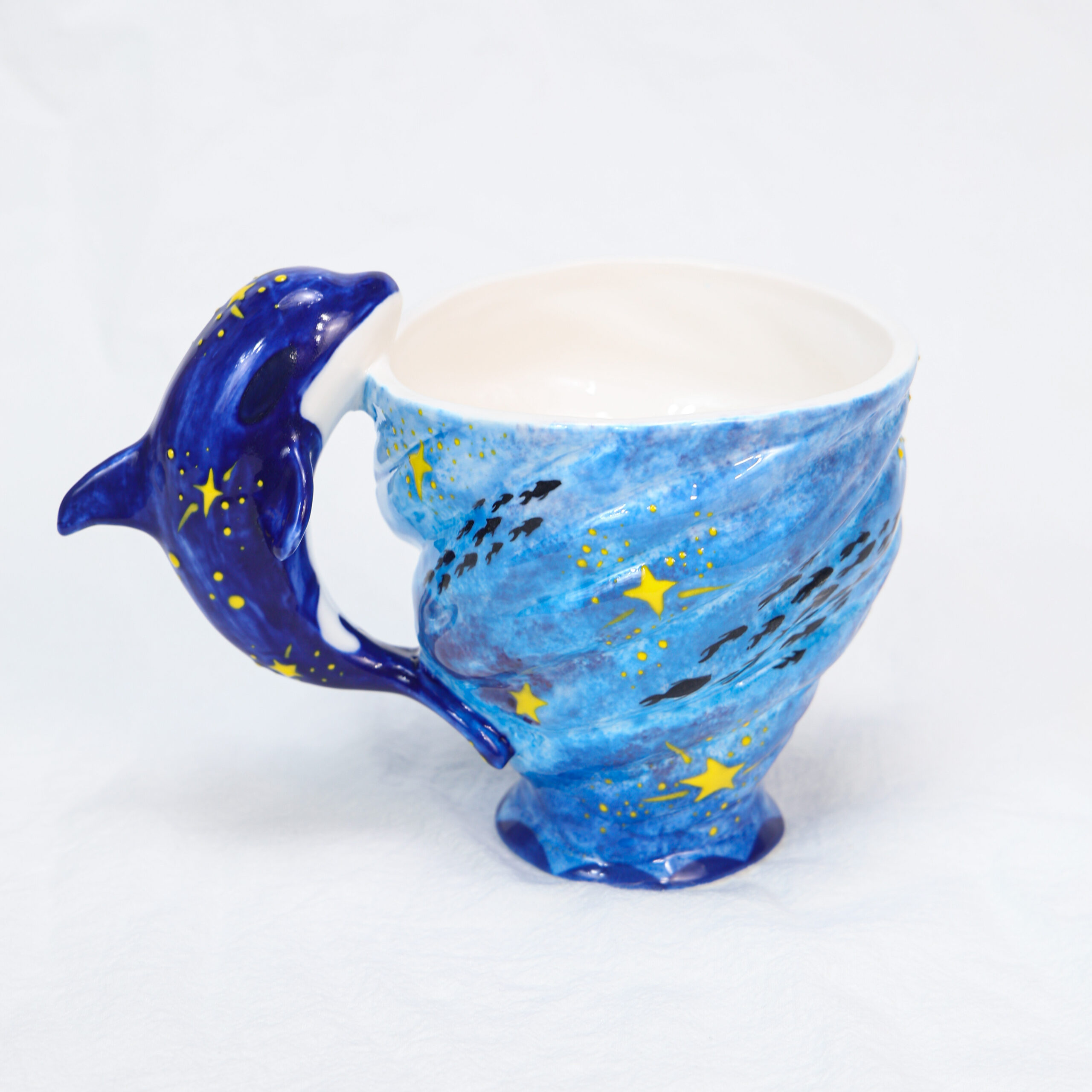 Hand-Painted Dolphin Ceramic Mug - Image 2