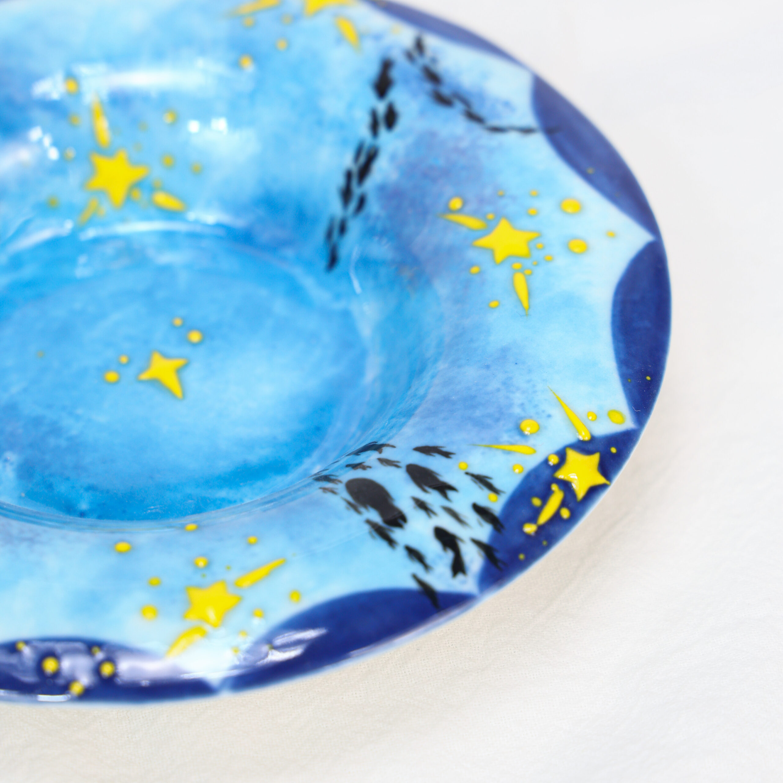 Hand-Painted Dolphin Ceramic Mug with Saucer - Image 7