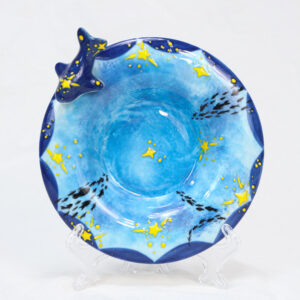 Hand-Painted Dolphin Ceramic Mug with Saucer