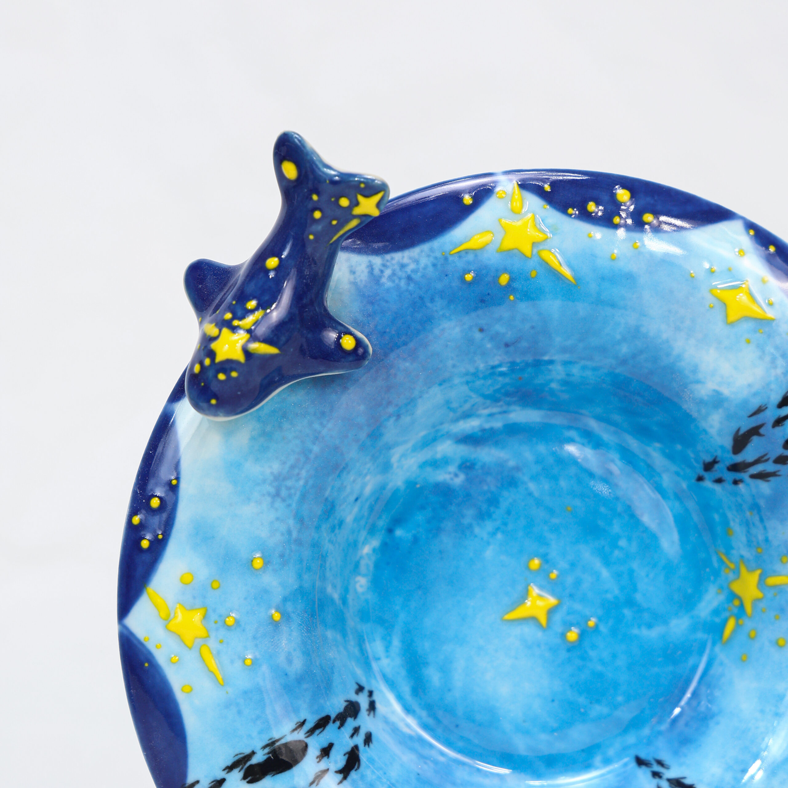 Hand-Painted Dolphin Ceramic Mug with Saucer - Image 8