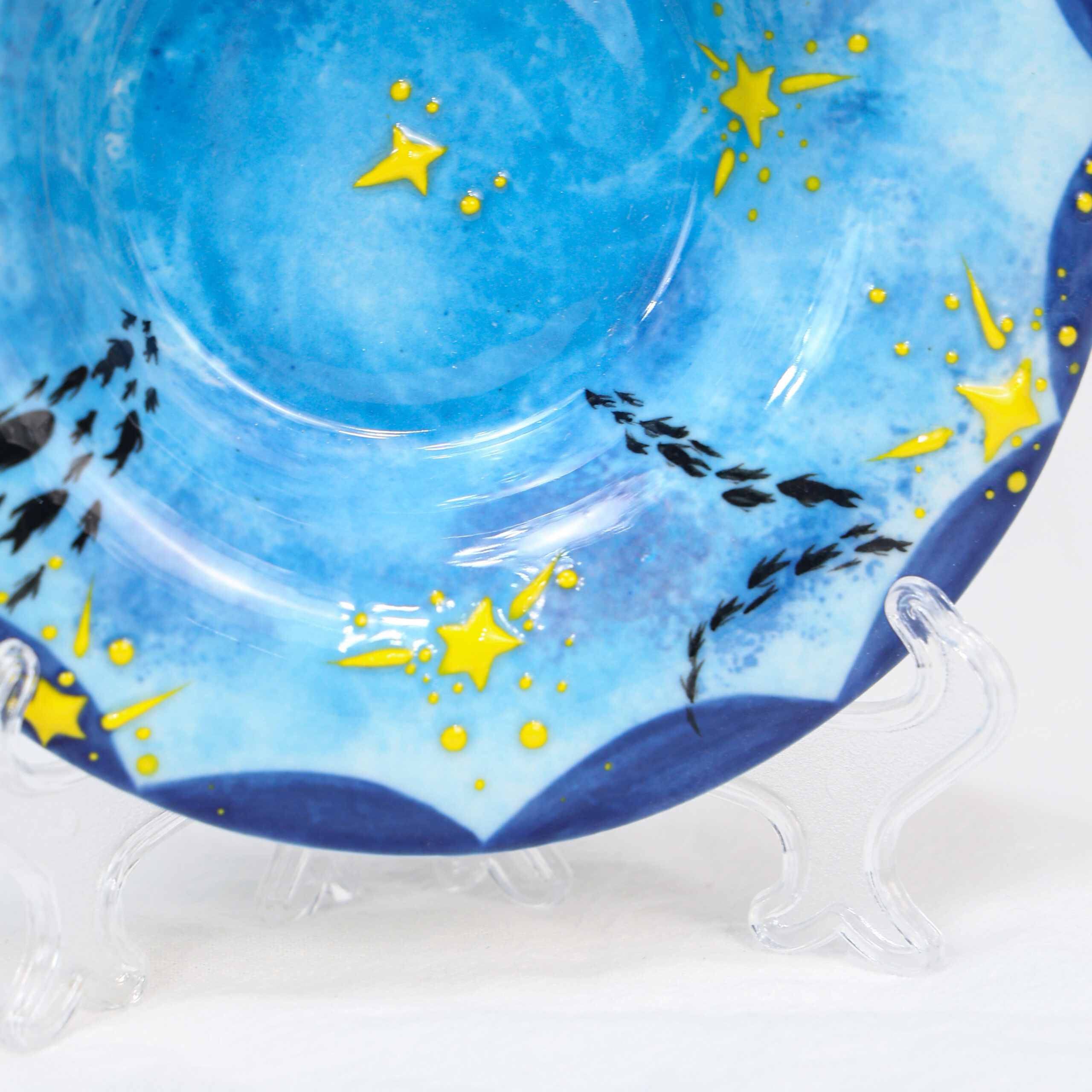 Hand-Painted Dolphin Ceramic Mug with Saucer - Image 6
