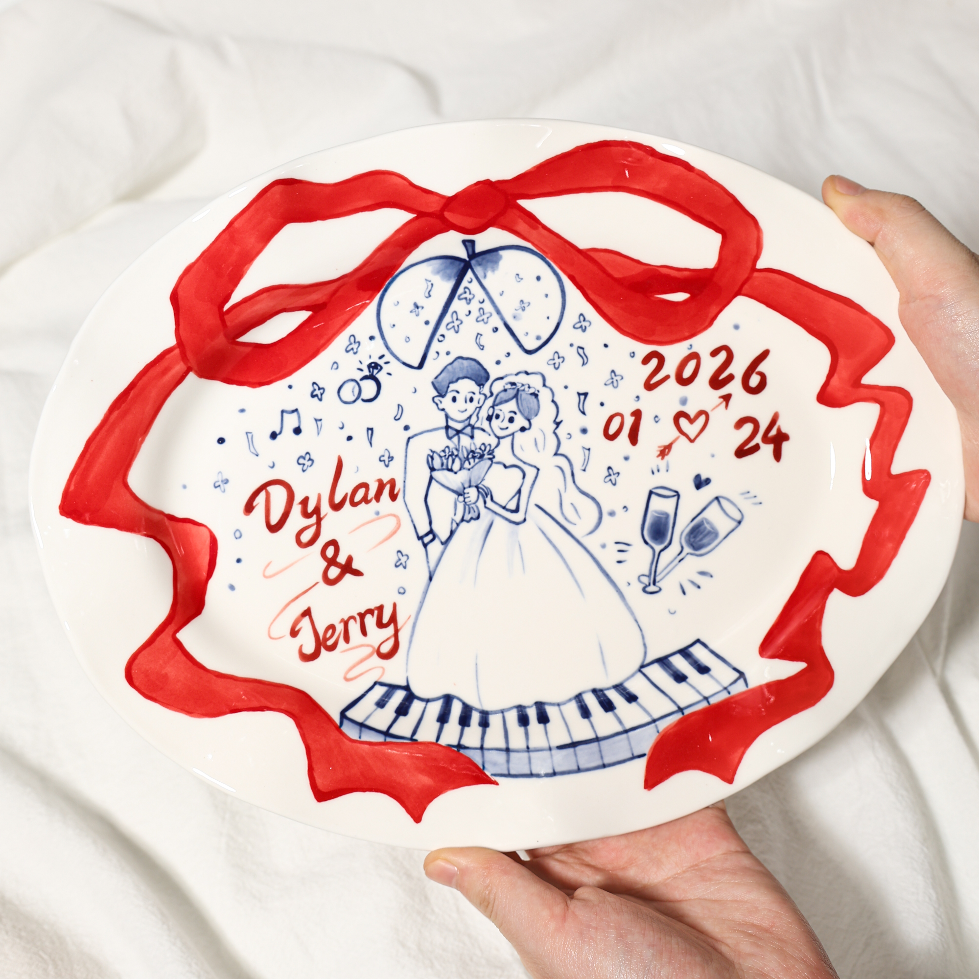 Personalized Wedding Ceramic Plate - Image 2