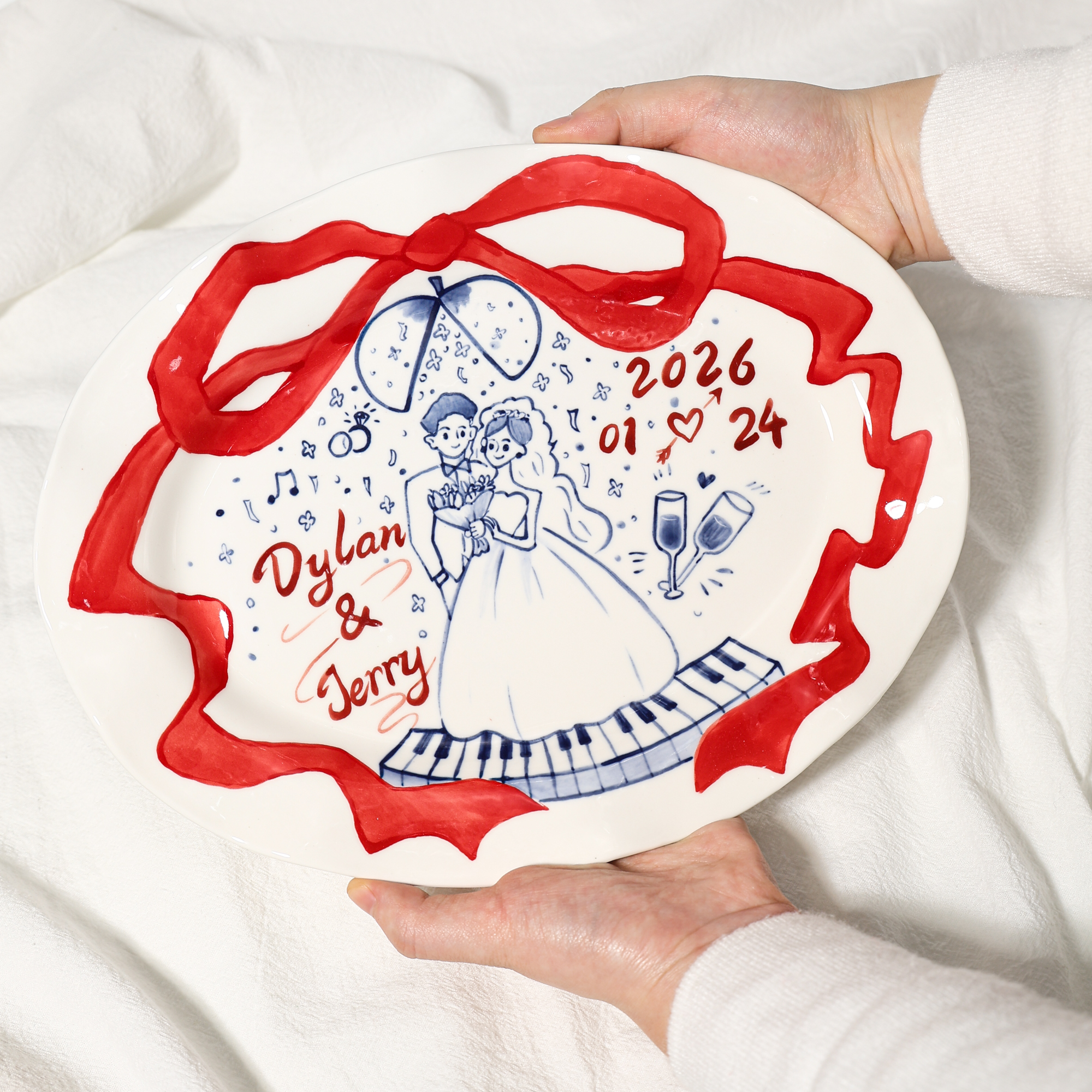 Personalized Wedding Ceramic Plate - Image 3