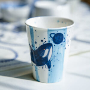 Hand-Painted Ocean Whale Ceramic Cup