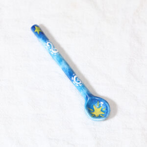 Hand-Painted Starry Ocean Ceramic Spoon