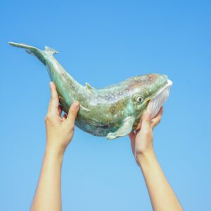Hand-Painted Ocean Whale Ceramic Figurine