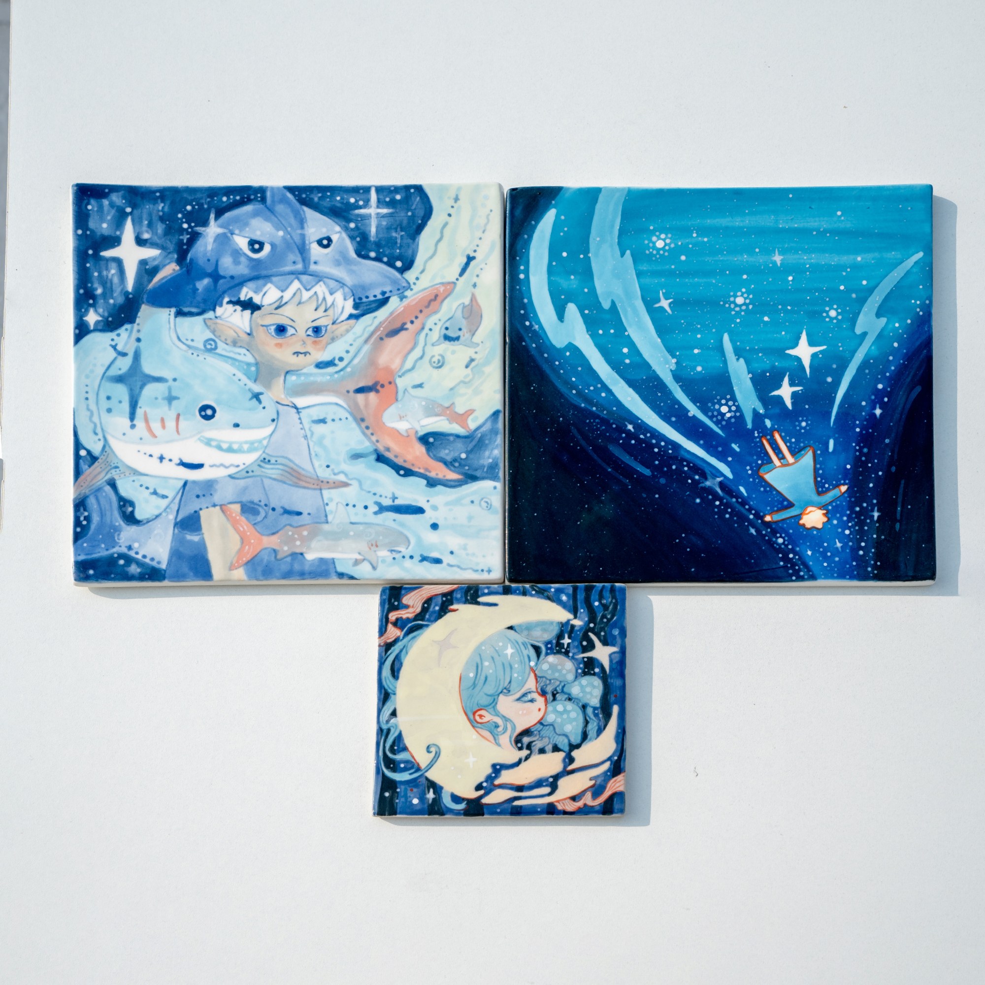 Hand-Painted Ocean Ceramic Art Tile - Image 5