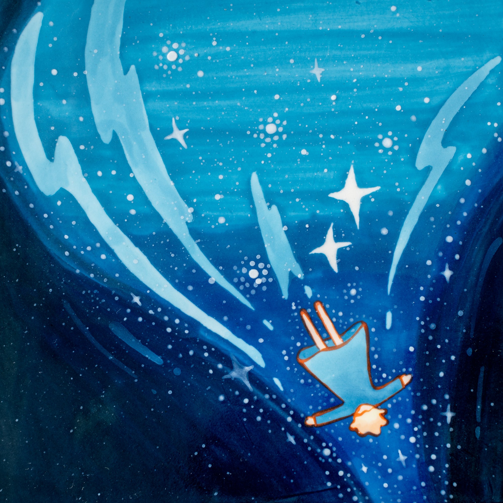 Hand-Painted Ocean Ceramic Art Tile