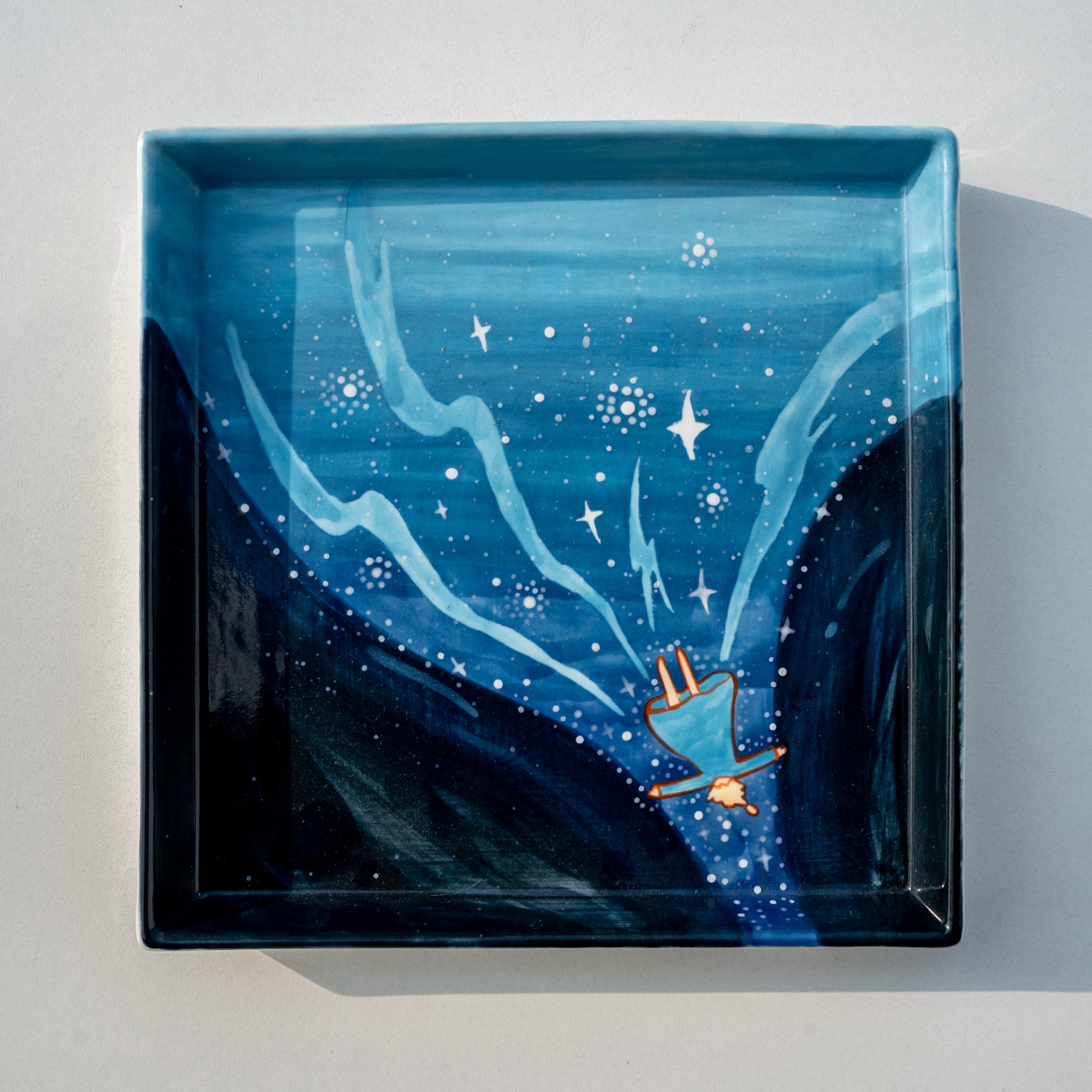 Hand-Painted Ocean Ceramic Tray Plate - Image 2