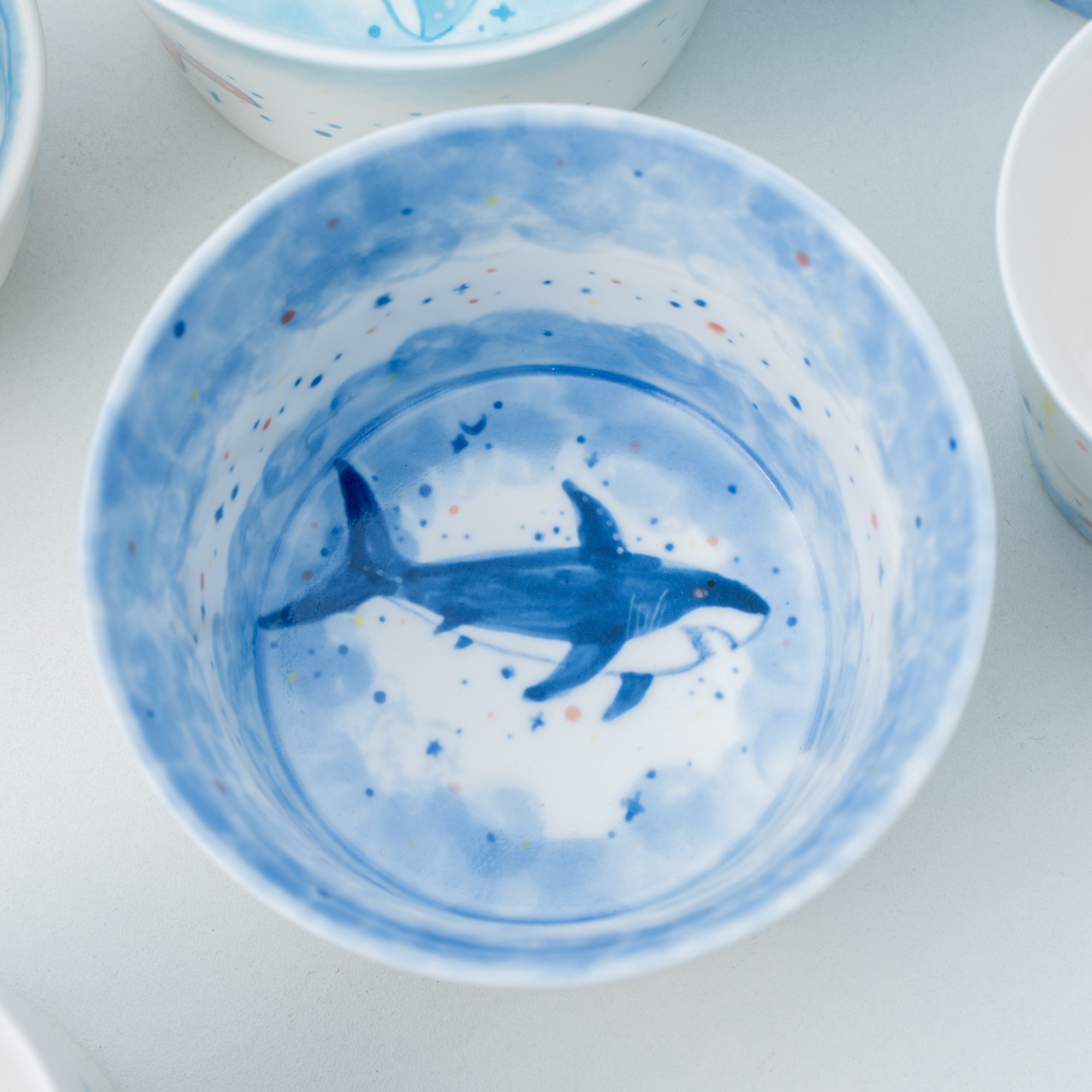 Hand-Painted Ocean Shark Ceramic Cup - Image 4