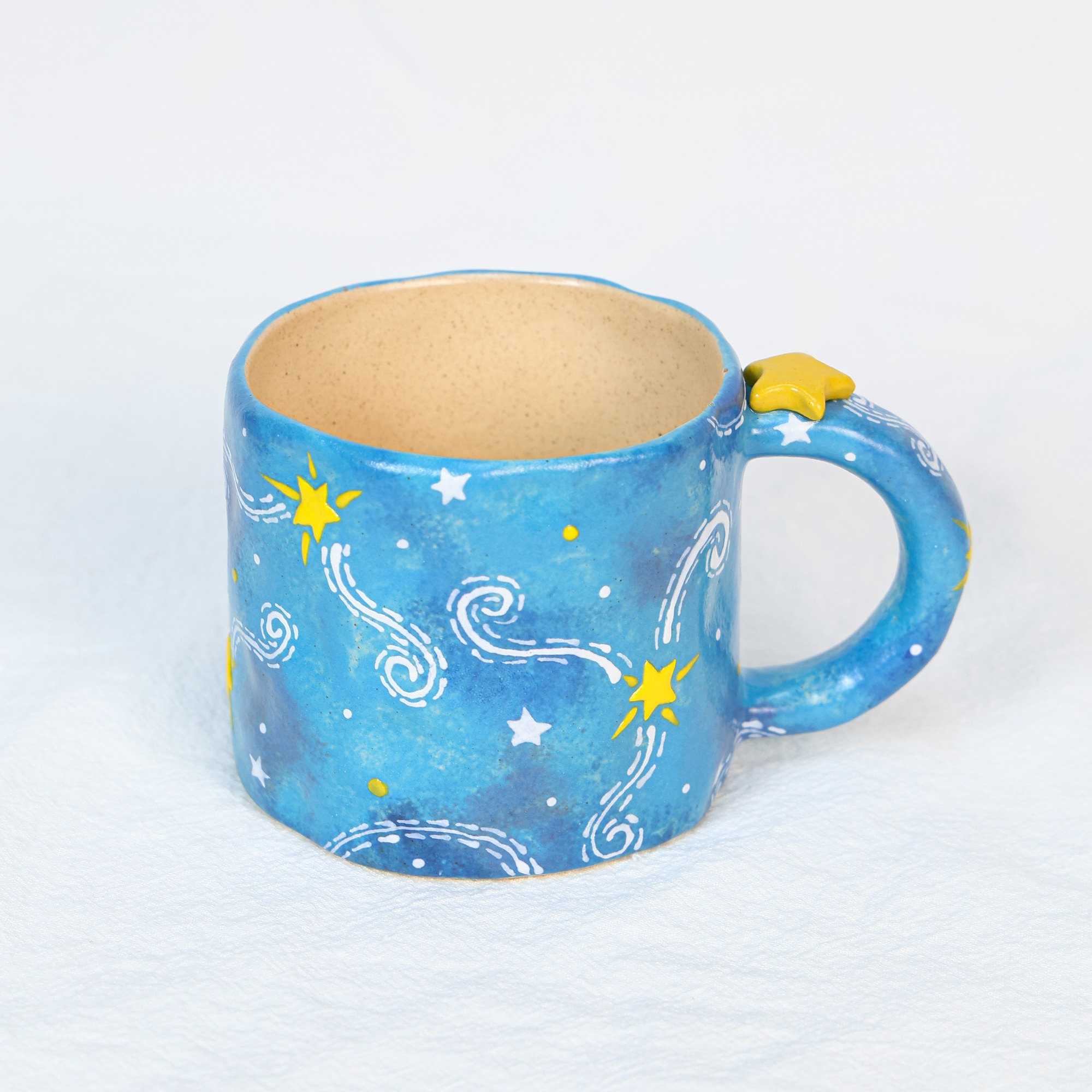 Hand-Painted Starry Ocean Ceramic Mug - Image 2