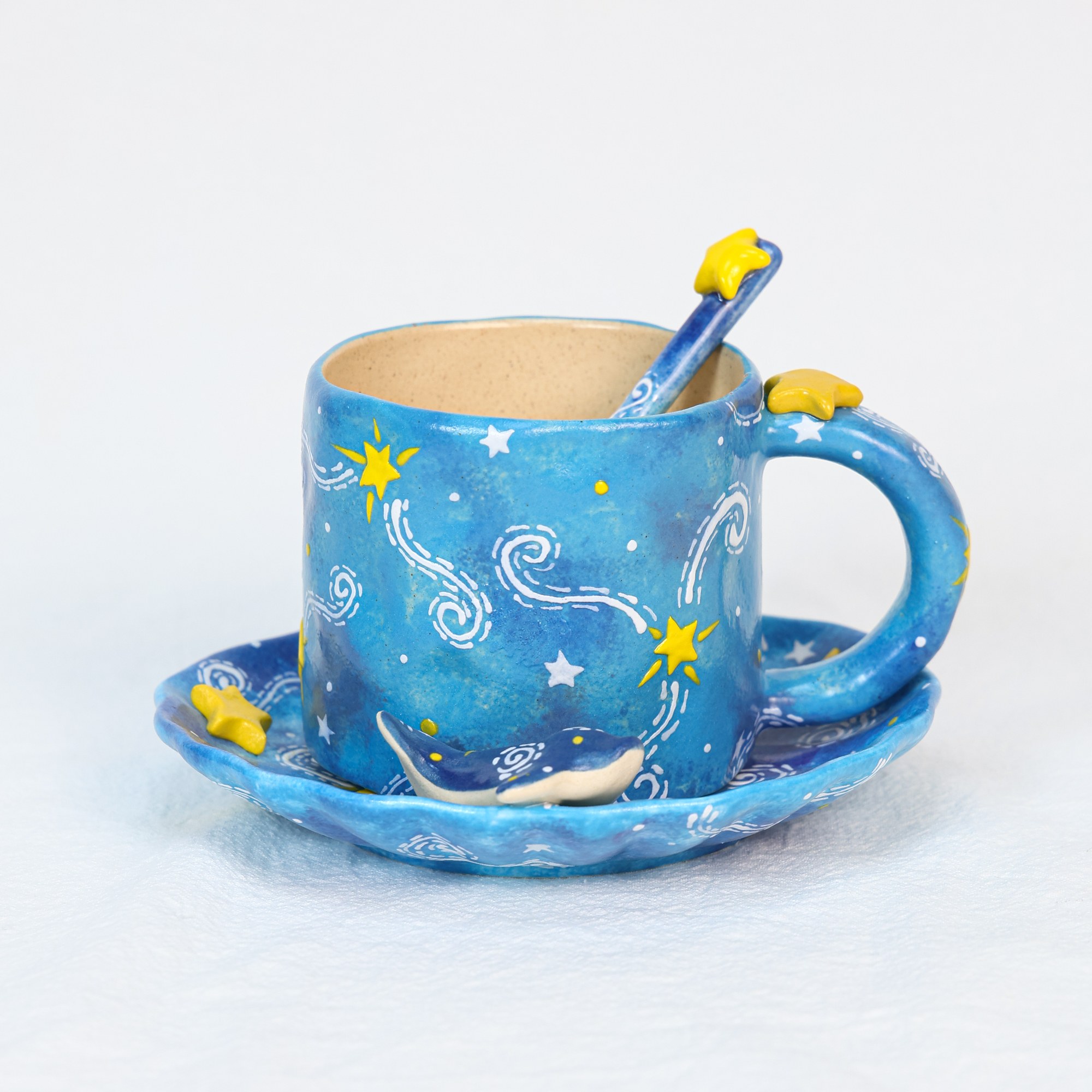 Hand-Painted Starry Ocean Ceramic Mug - Image 5