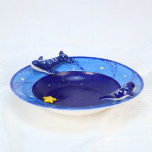 Hand-Painted Ocean Ceramic Plate