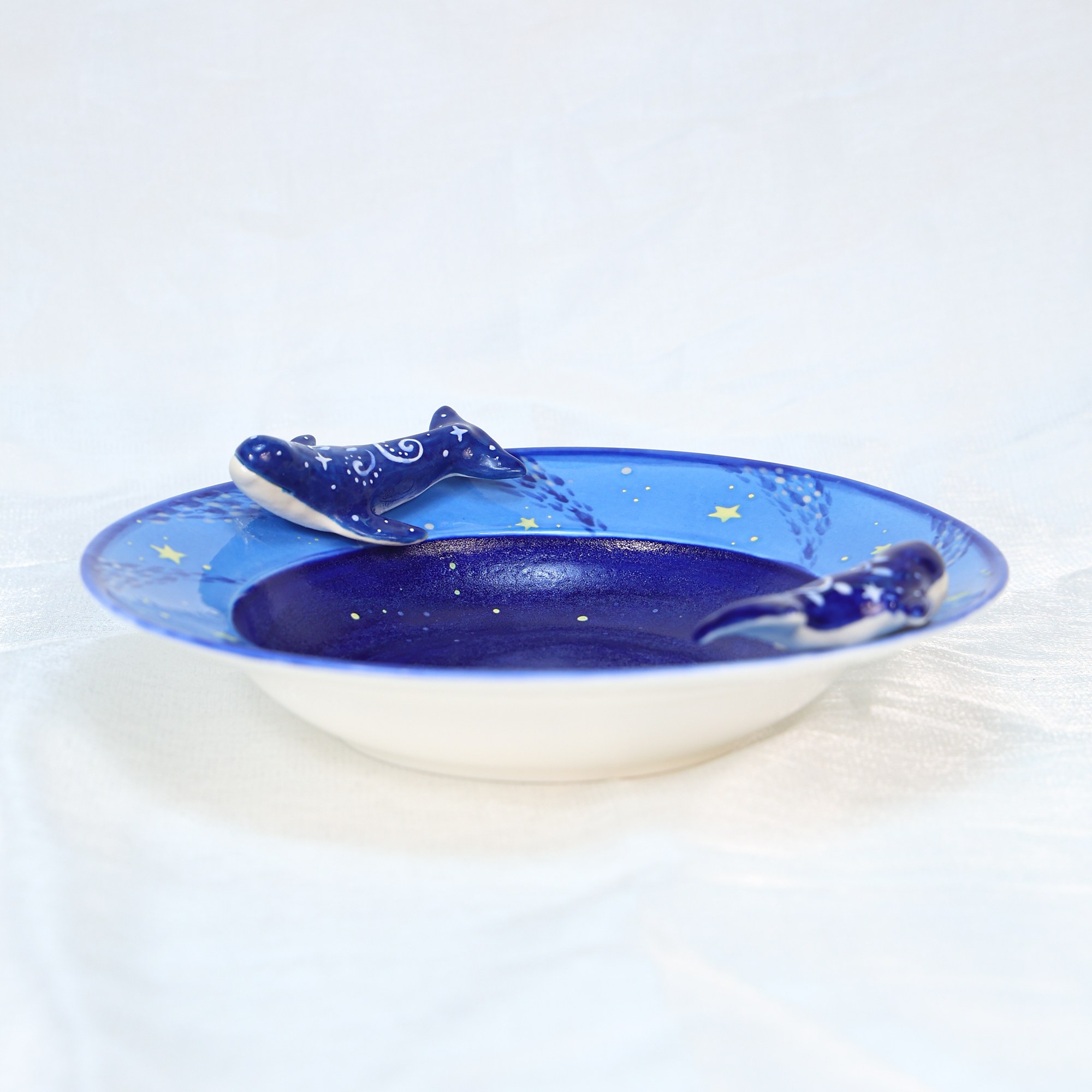 Hand-Painted Ocean Ceramic Plate - Image 4