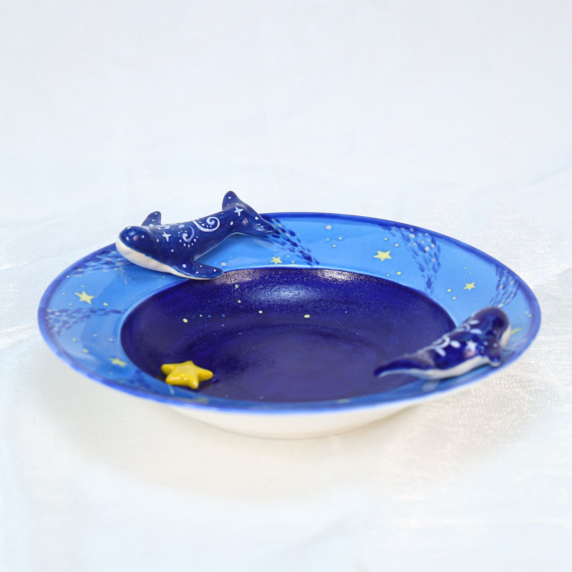Hand-Painted Ocean Ceramic Plate