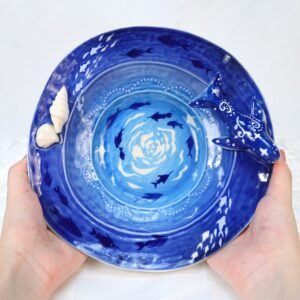 Hand-Painted Ocean Ceramic Plate