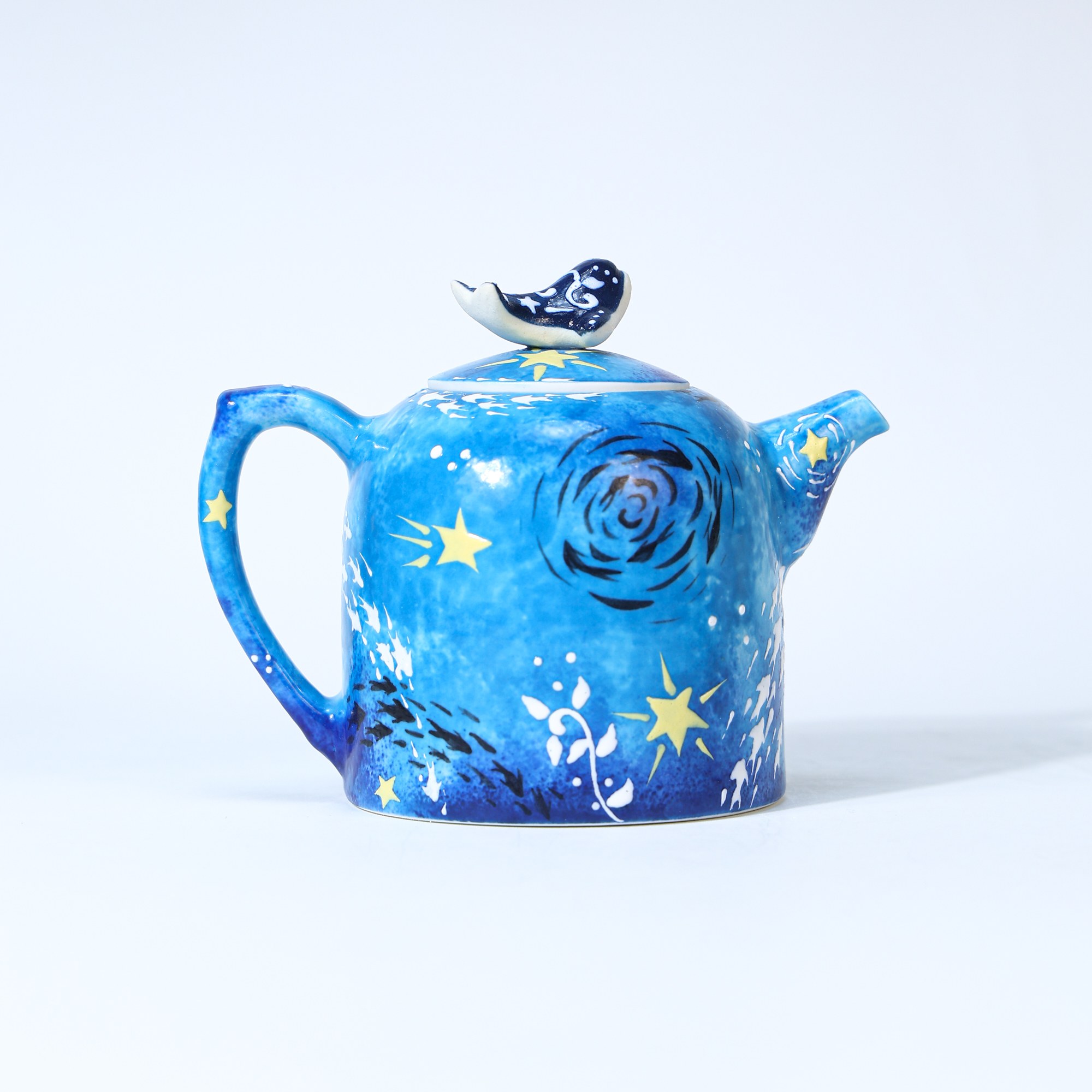Hand-Painted Ocean Ceramic Teapot - Image 5