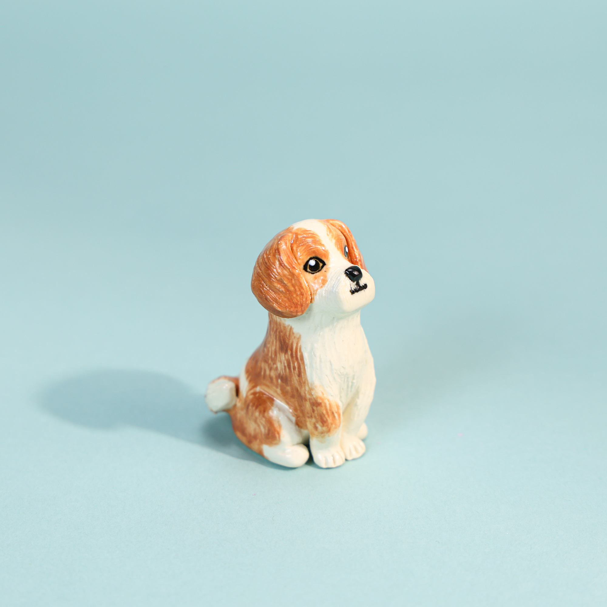 Hand-Painted Brown & White Dog Cake Topper Candle Holder - Image 2