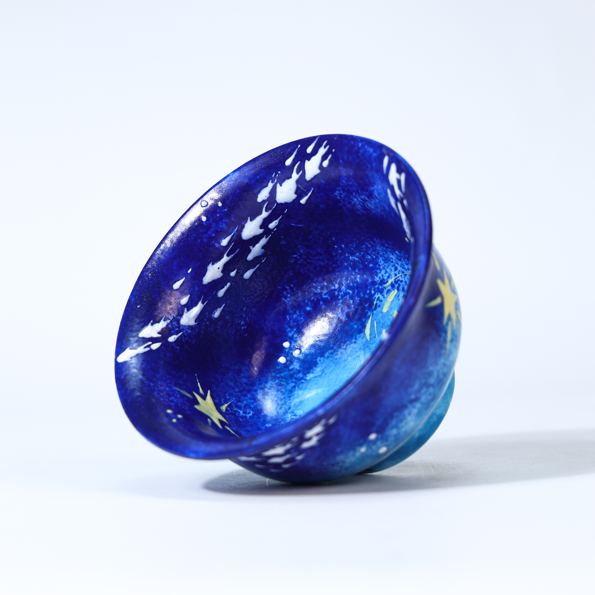 Hand-Painted Blue Galaxy Starry Night Ceramic Cup - Image 25