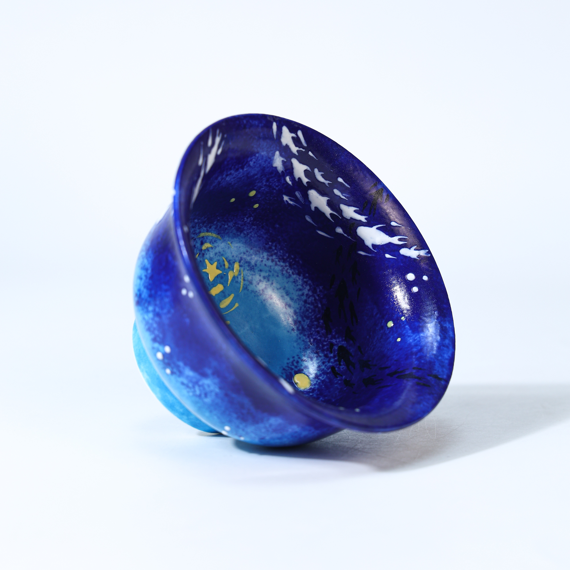 Hand-Painted Blue Galaxy Starry Night Ceramic Cup - Image 23
