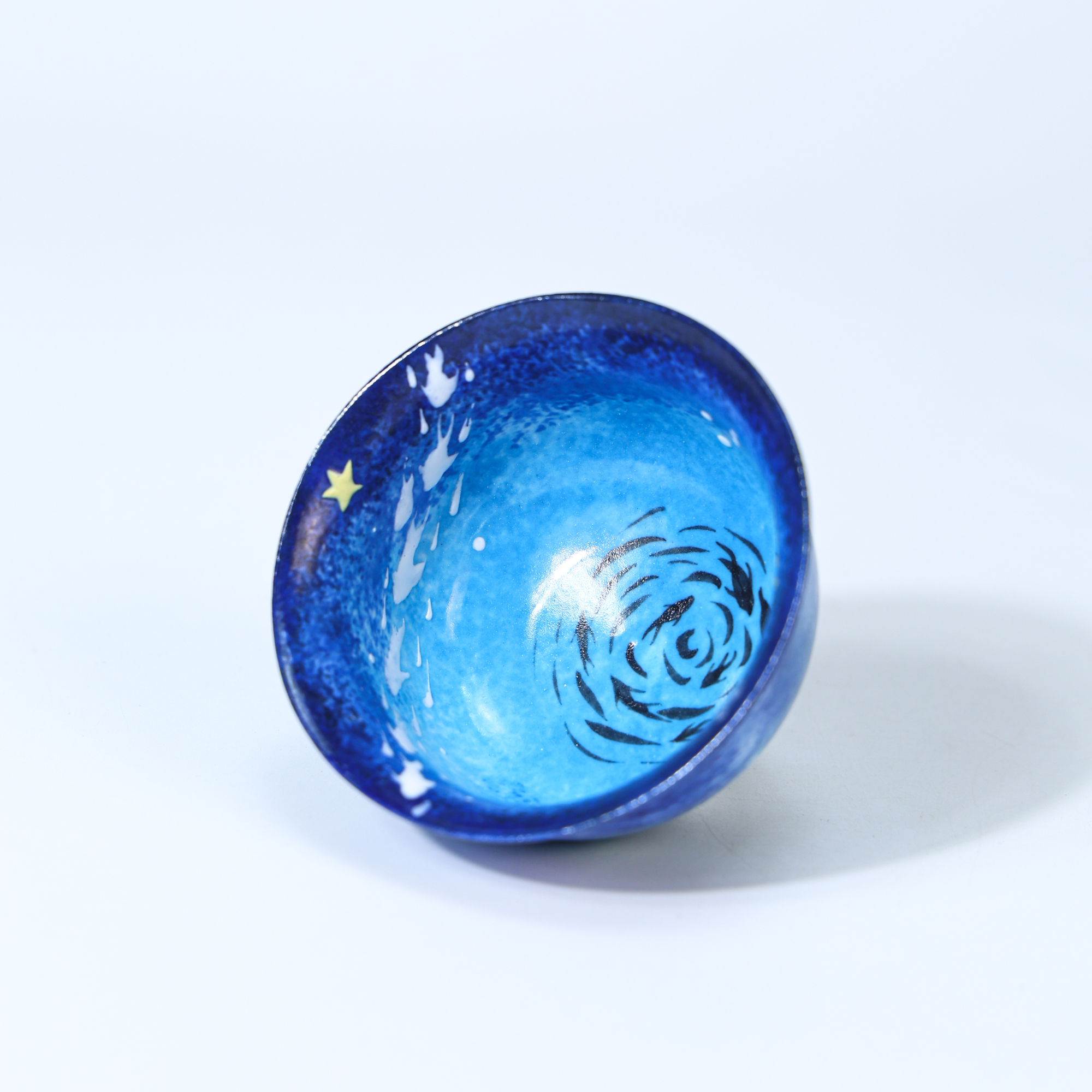 Hand-Painted Blue Galaxy Starry Night Ceramic Cup - Image 18