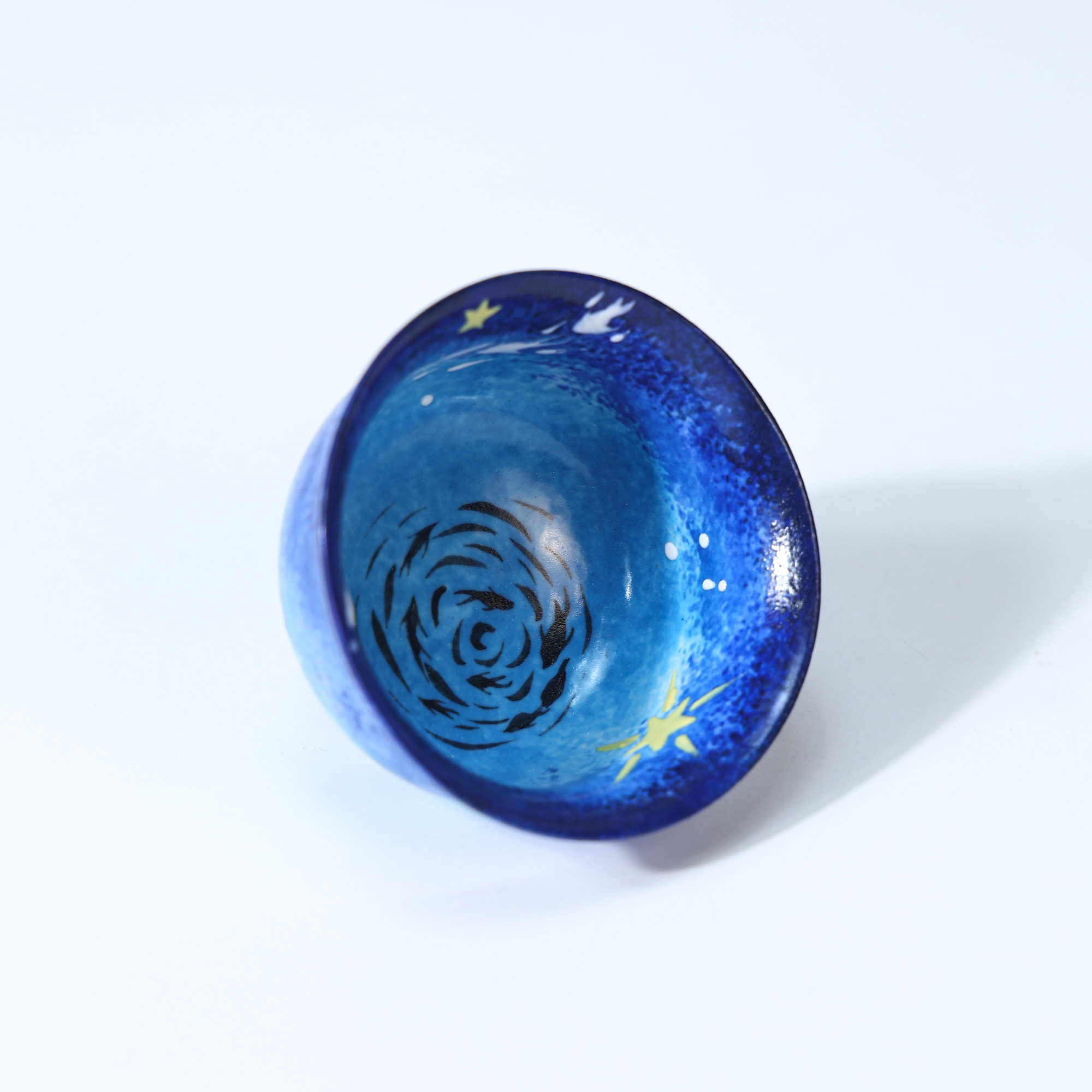 Hand-Painted Blue Galaxy Starry Night Ceramic Cup - Image 16
