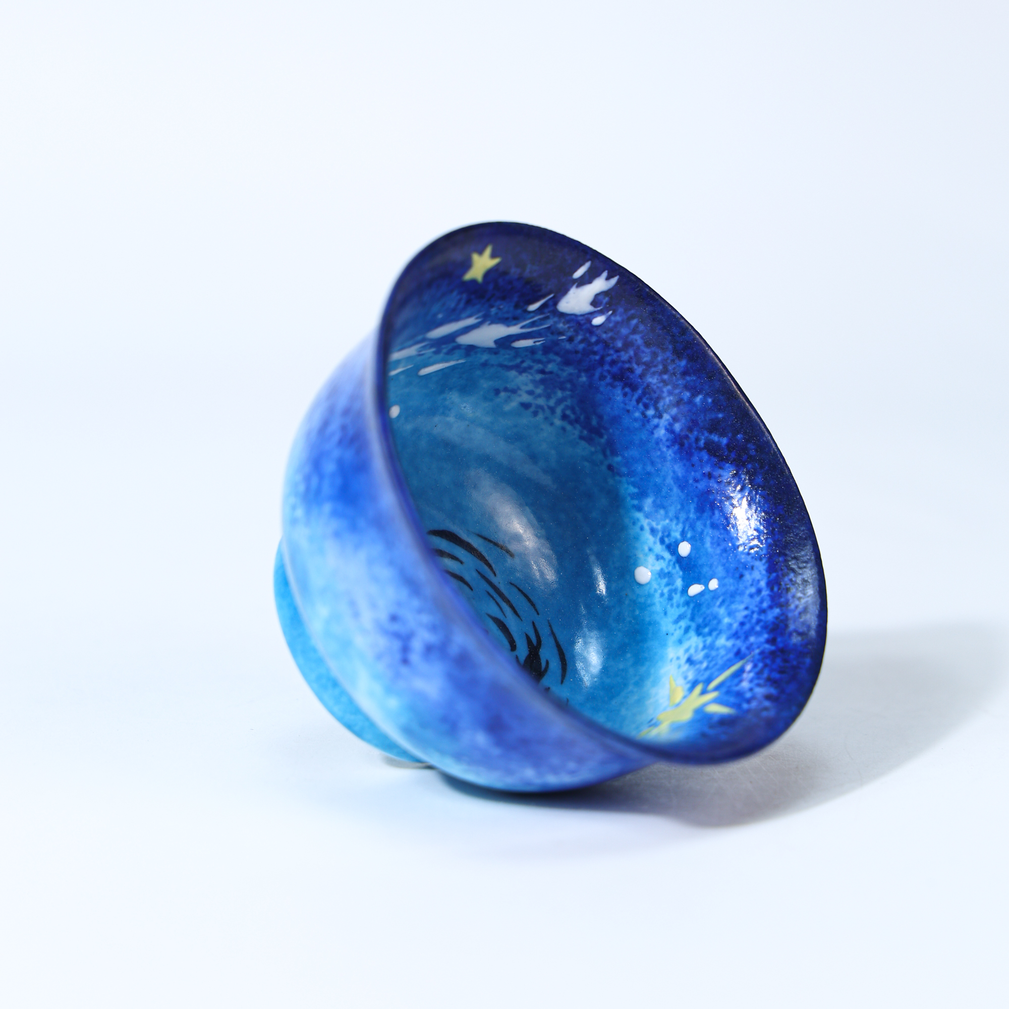 Hand-Painted Blue Galaxy Starry Night Ceramic Cup - Image 17