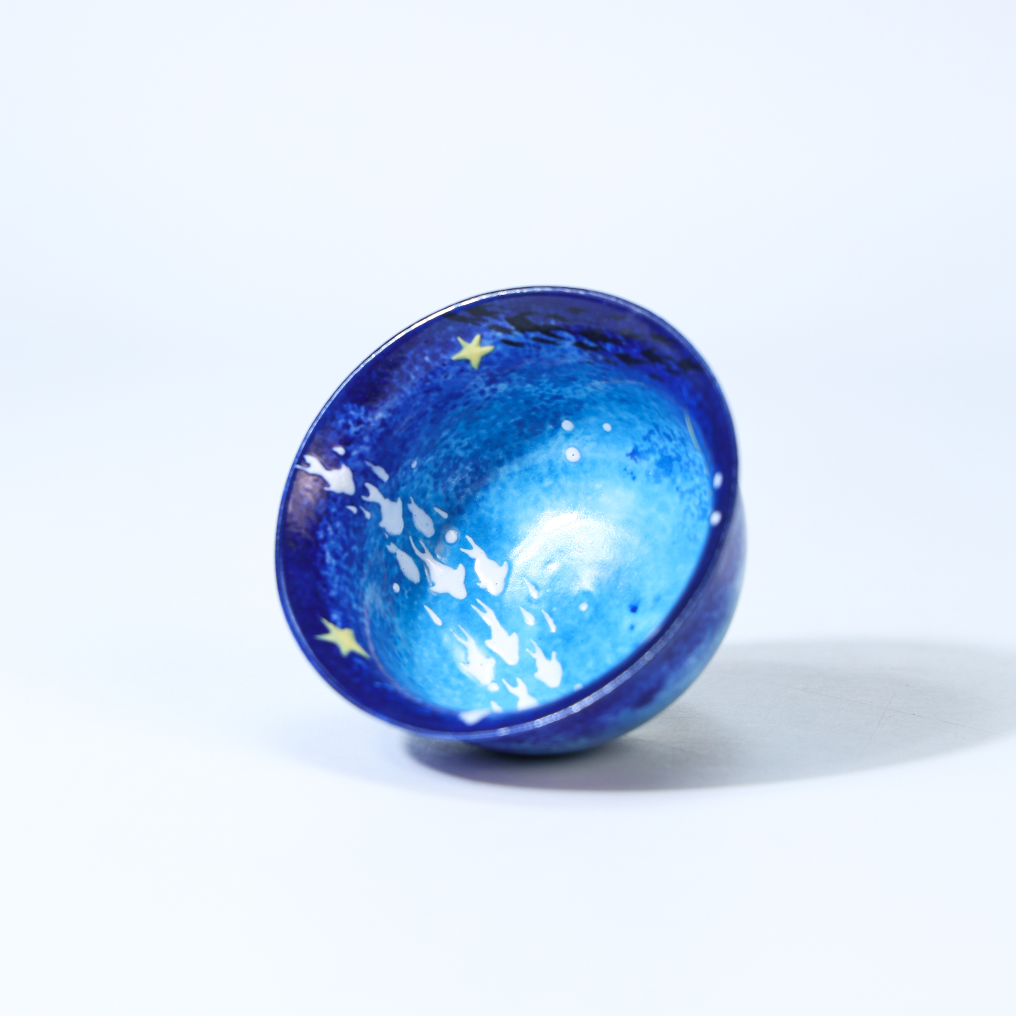 Hand-Painted Blue Galaxy Starry Night Ceramic Cup - Image 11