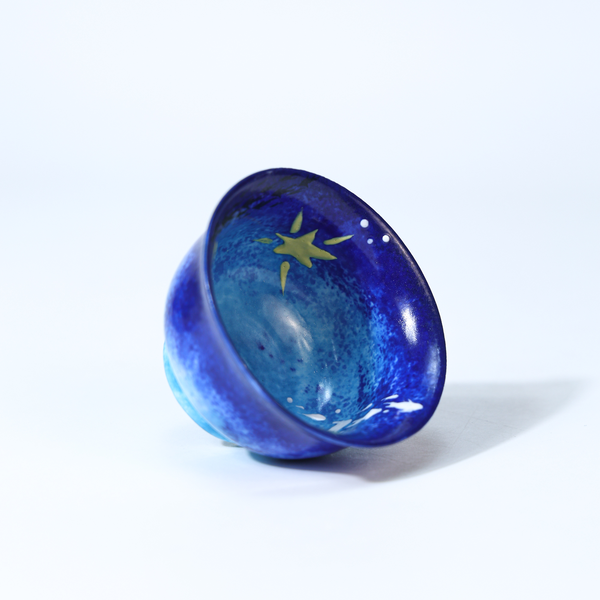 Hand-Painted Blue Galaxy Starry Night Ceramic Cup - Image 10
