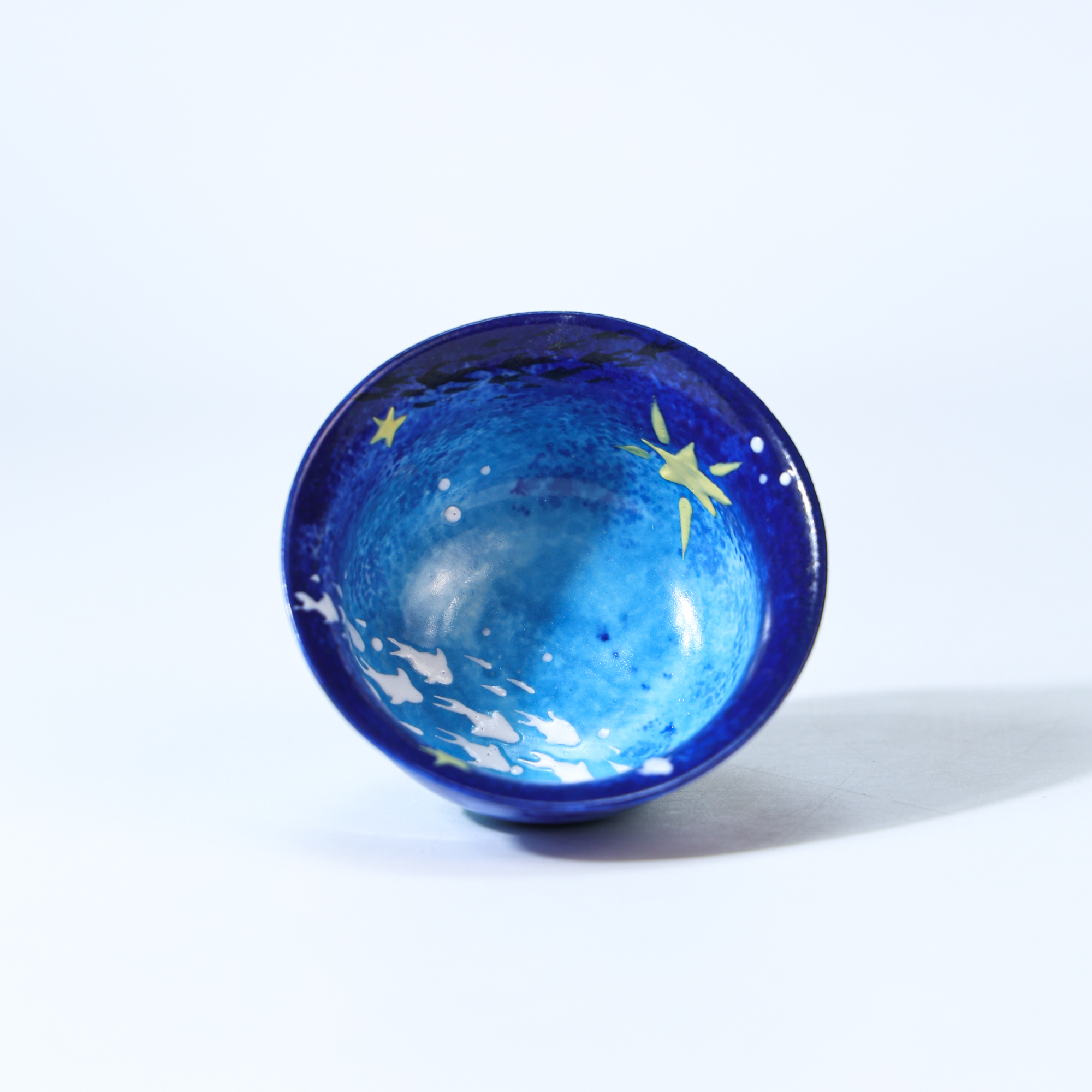 Hand-Painted Blue Galaxy Starry Night Ceramic Cup - Image 9