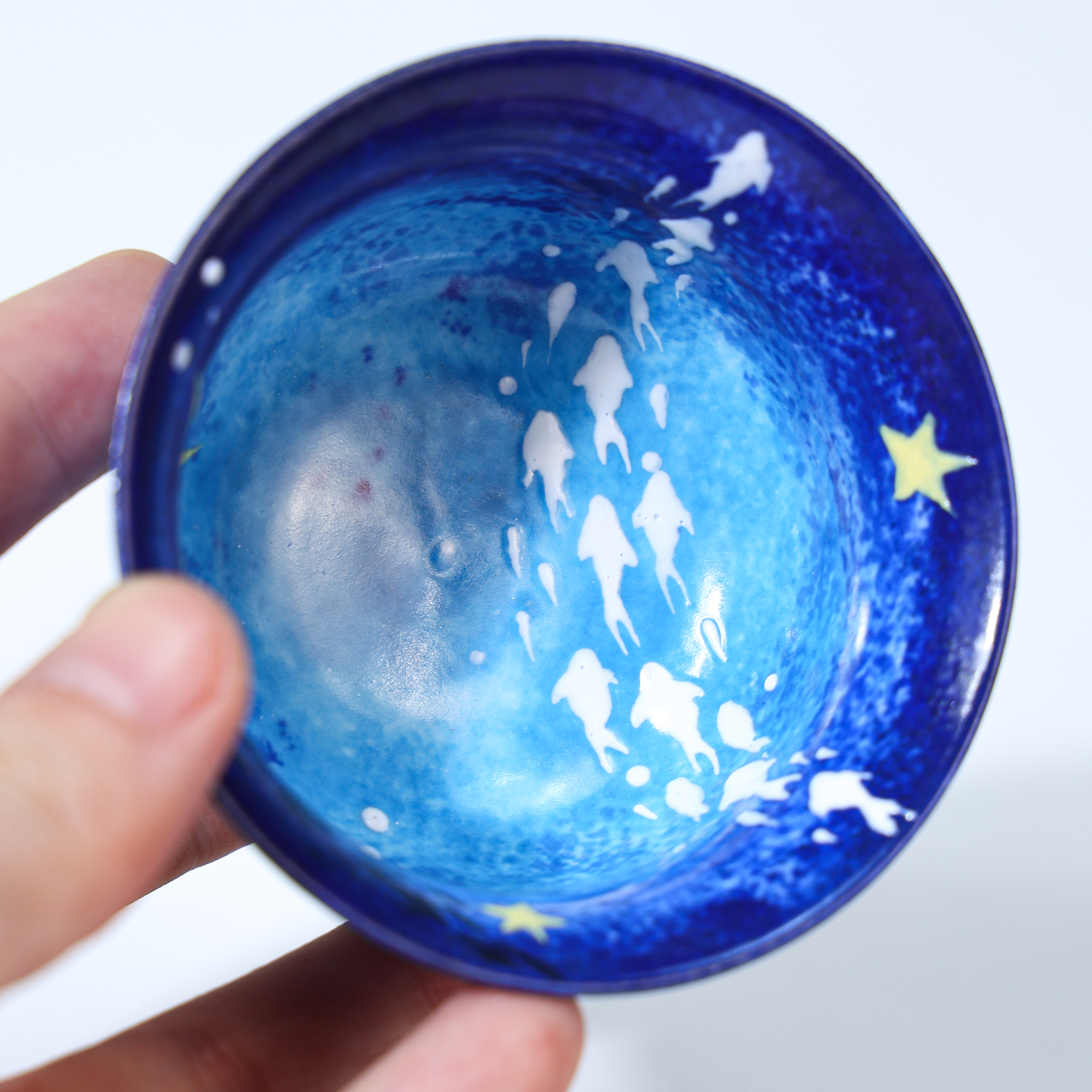 Hand-Painted Blue Galaxy Starry Night Ceramic Cup - Image 8