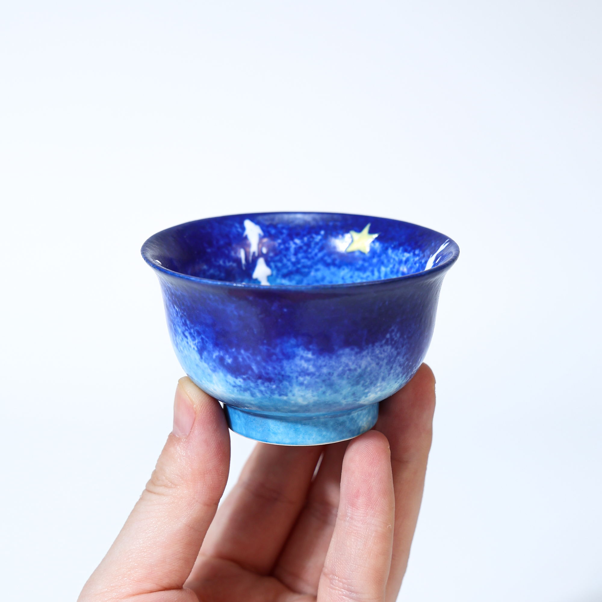Hand-Painted Blue Galaxy Starry Night Ceramic Cup - Image 7