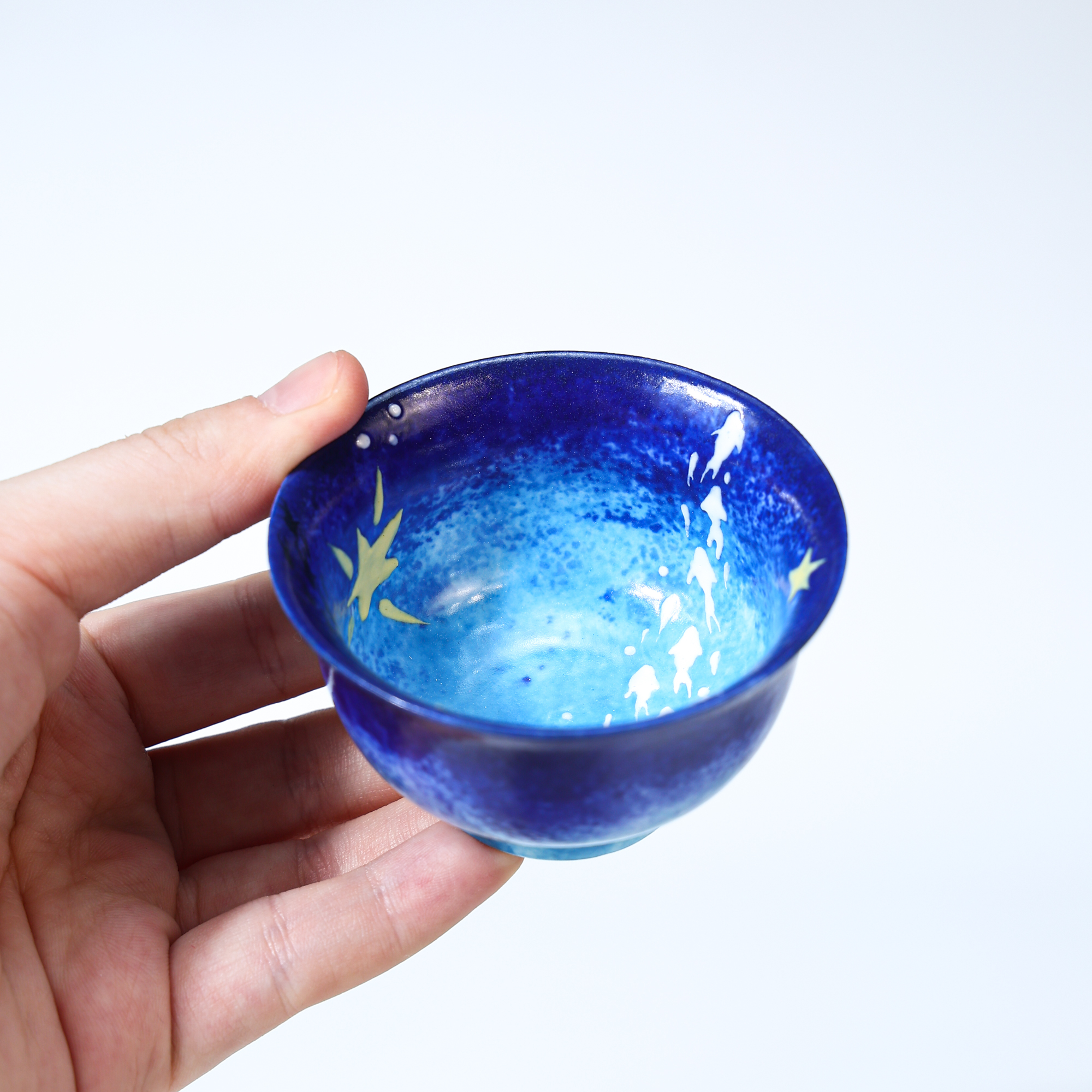 Hand-Painted Blue Galaxy Starry Night Ceramic Cup - Image 5