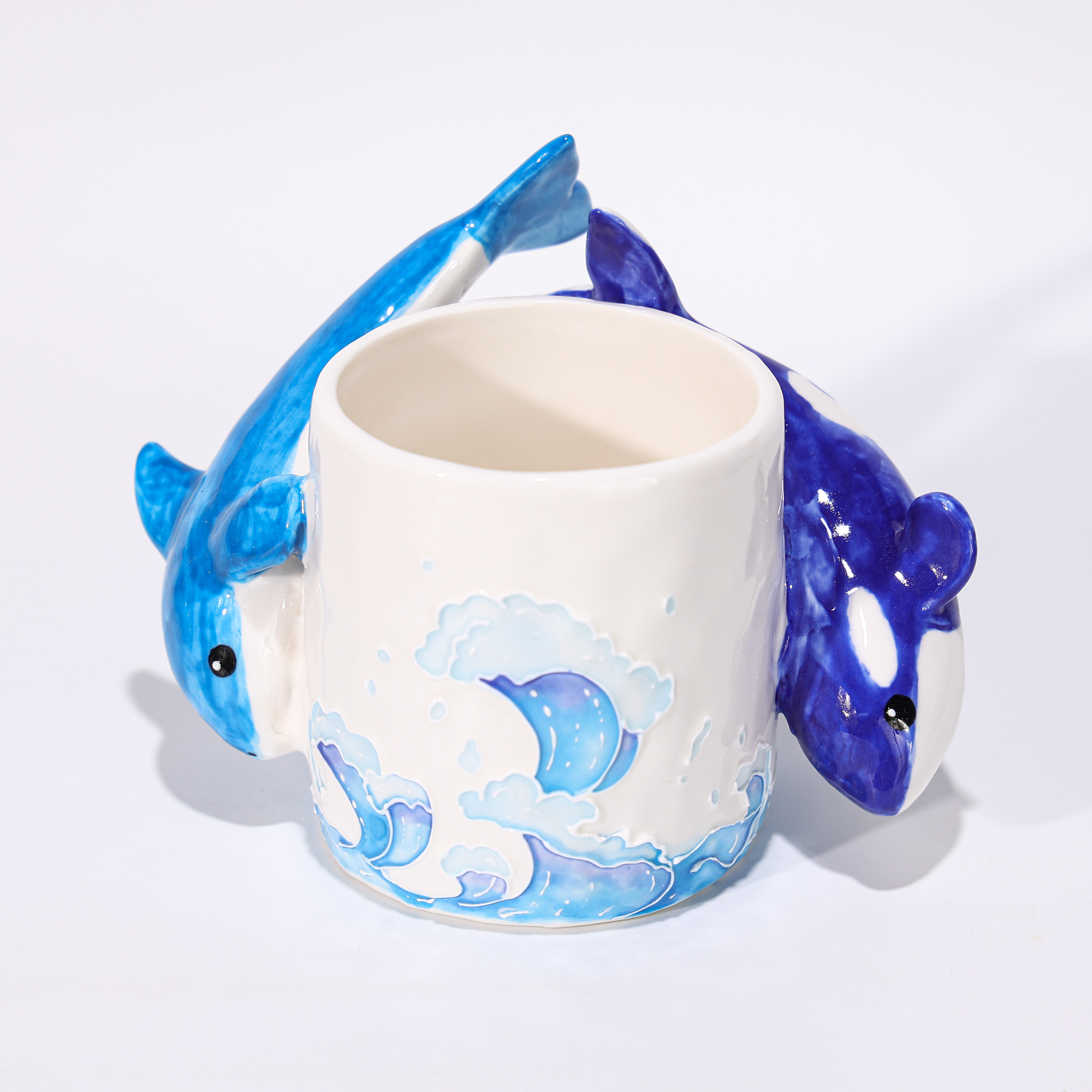 Hand-Painted Orca and Dolphin Coral Reef Ceramic Mug - Image 7