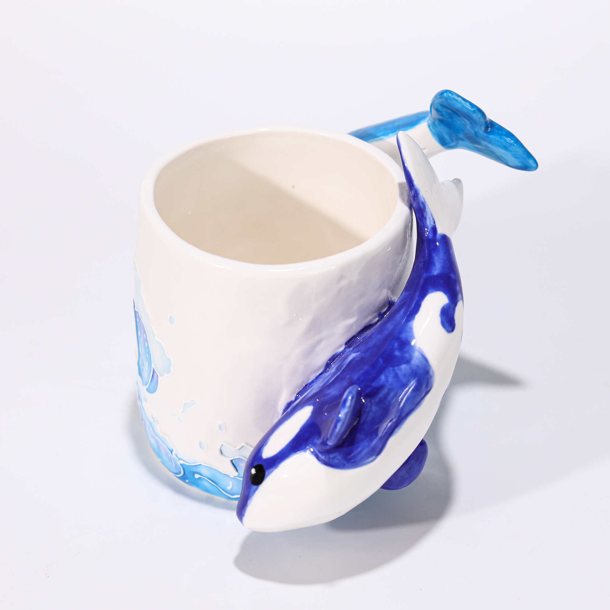 Hand-Painted Orca and Dolphin Coral Reef Ceramic Mug - Image 6