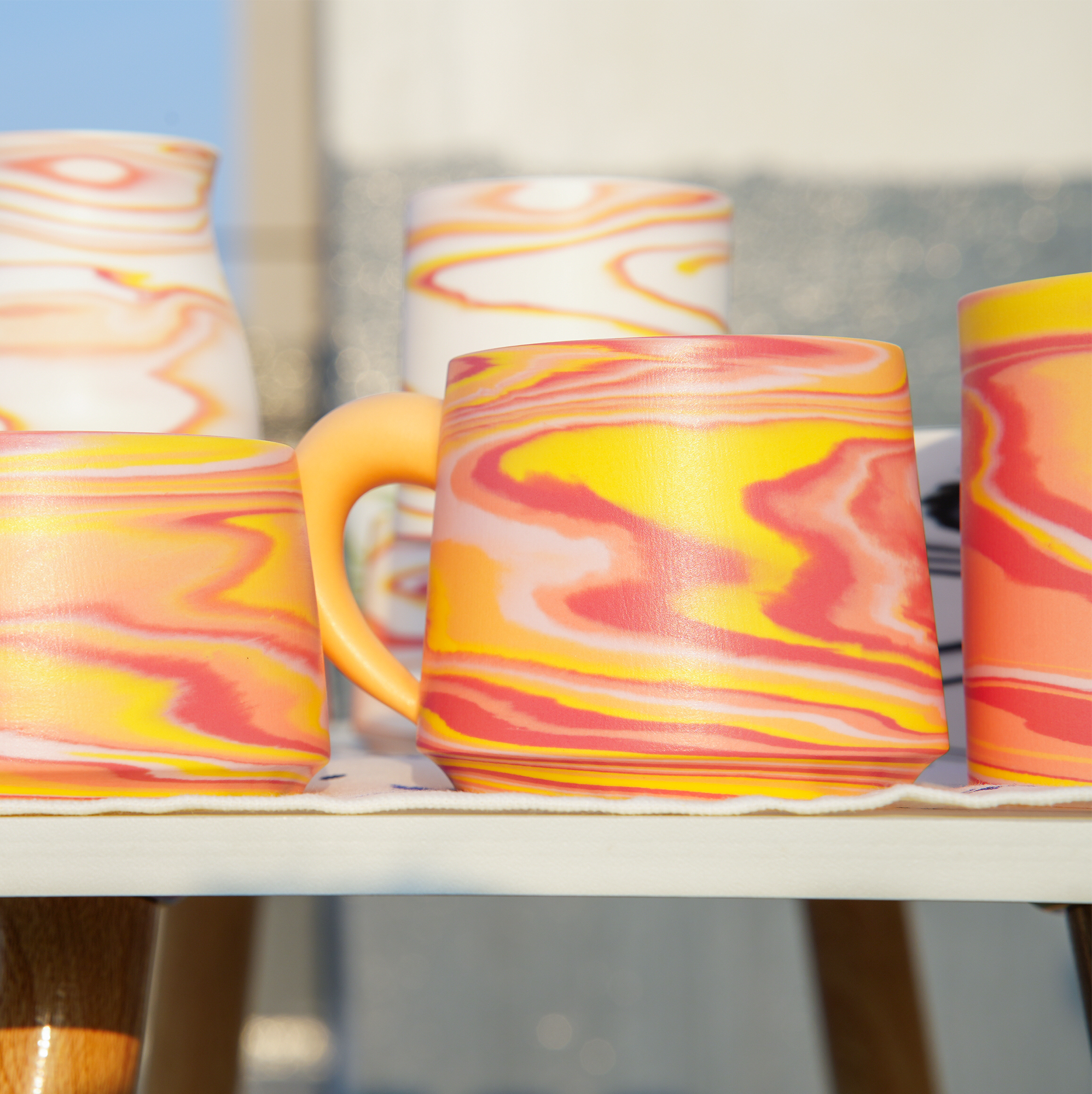 All Things Flourish Marbled Ceramic Mug with Rounded Handle - Image 2