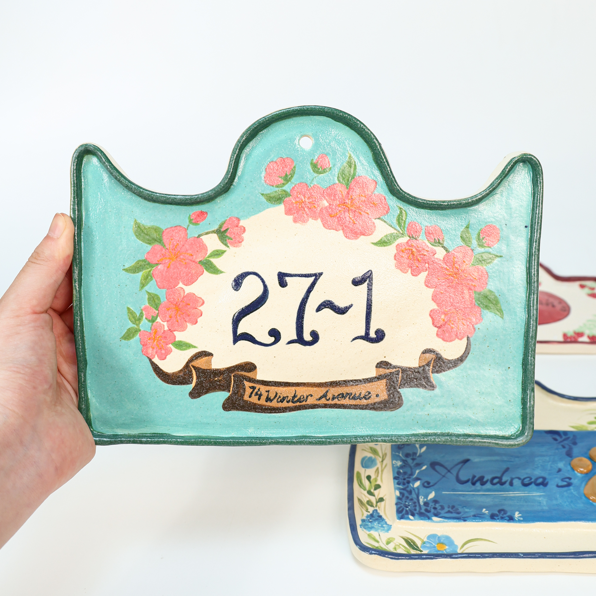 Personalized Hand-Painted Ceramic Plaque and Serving Plate - Image 2