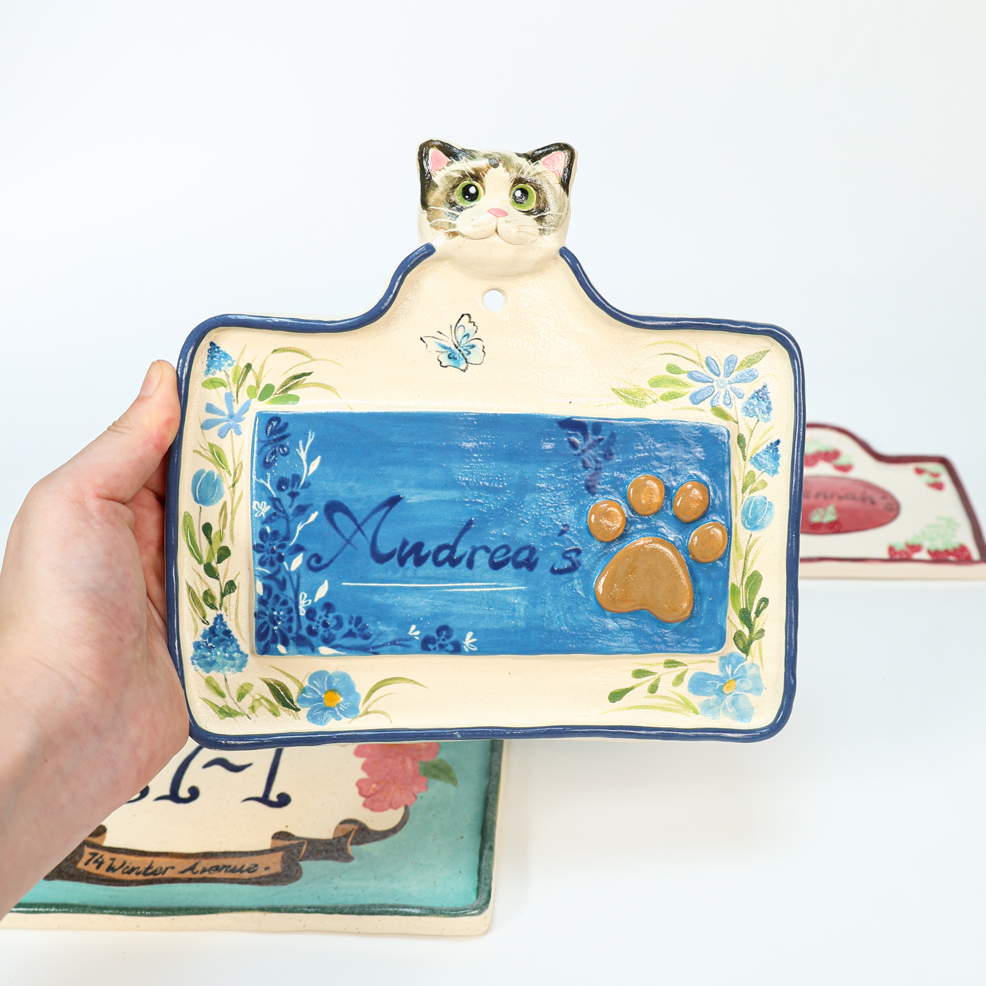 Personalized Hand-Painted Ceramic Plaque and Serving Plate - Image 3