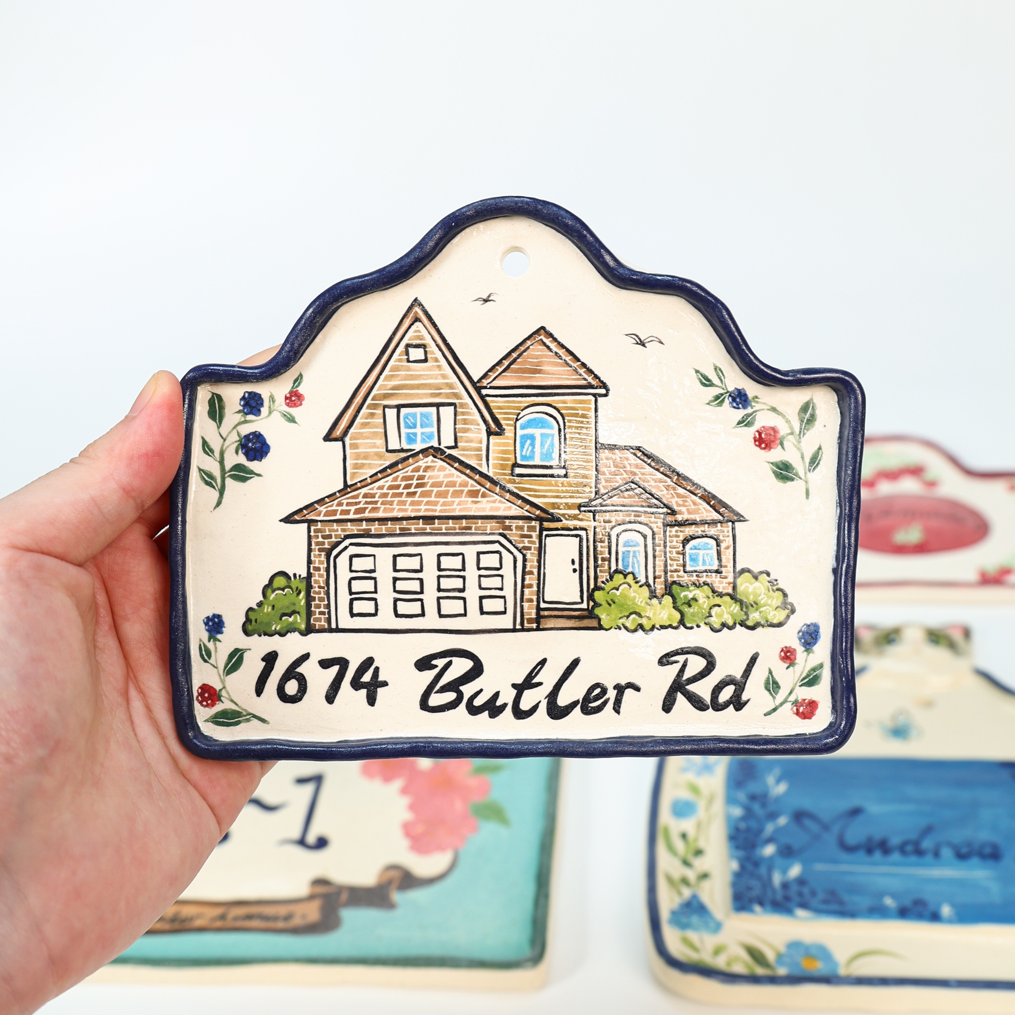 Personalized Hand-Painted Ceramic Plaque and Serving Plate - Image 4