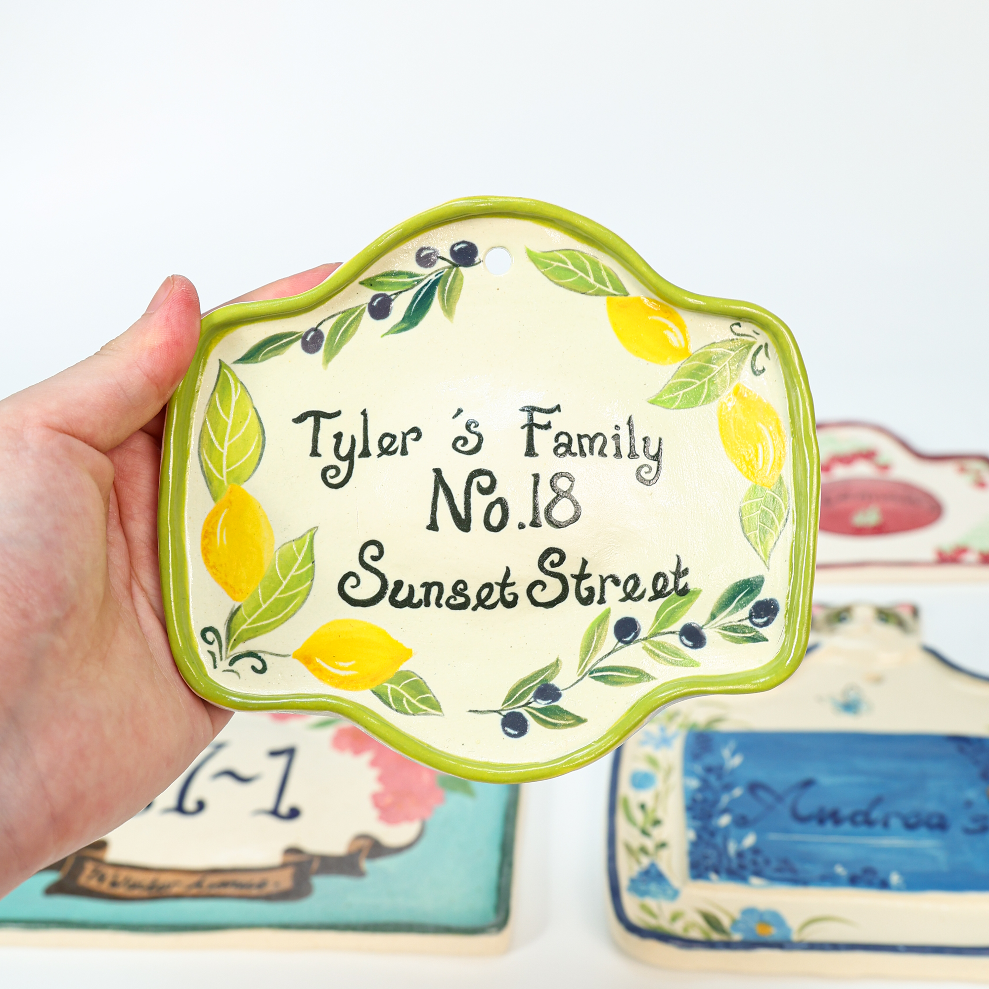 Personalized Hand-Painted Ceramic Plaque and Serving Plate - Image 5