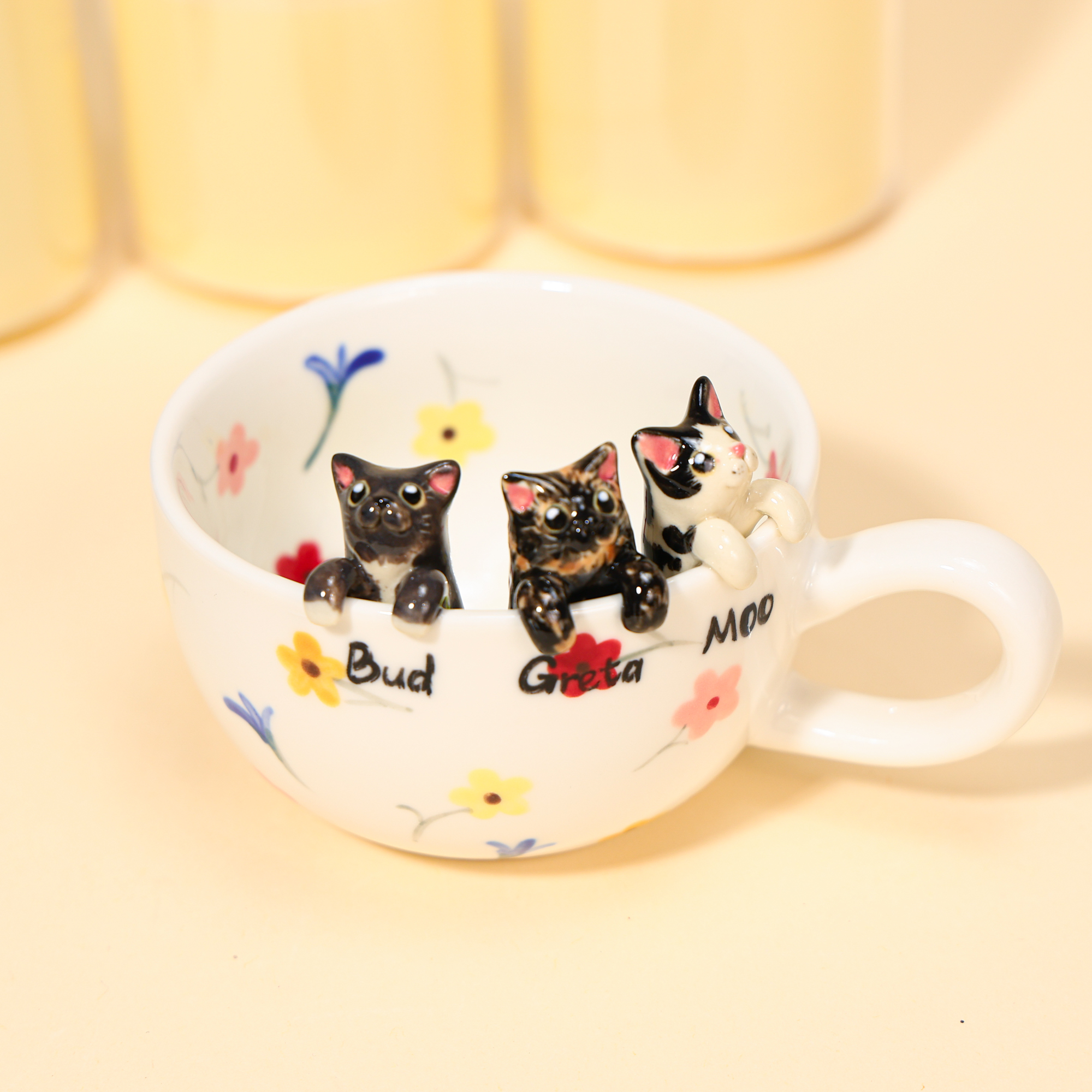 Personalized Pet Portrait Mug, Custom Dog or Cat Coffee Cup, Wild Flower or Little Flower - Image 5