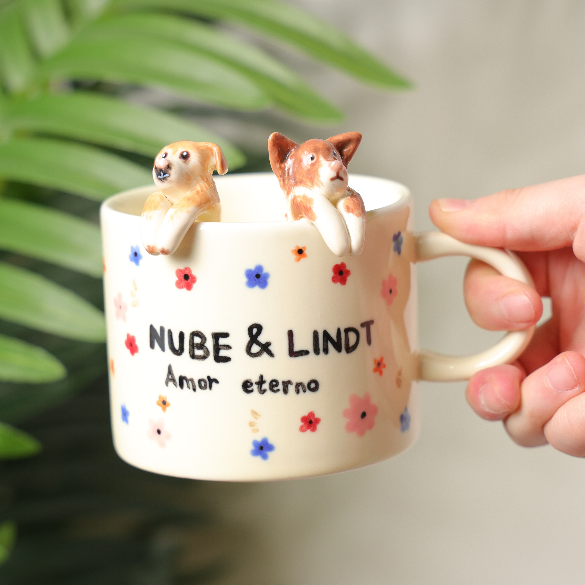 Personalized Pet Portrait Mug, Custom Dog or Cat Coffee Cup, Wild Flower or Little Flower - Image 8